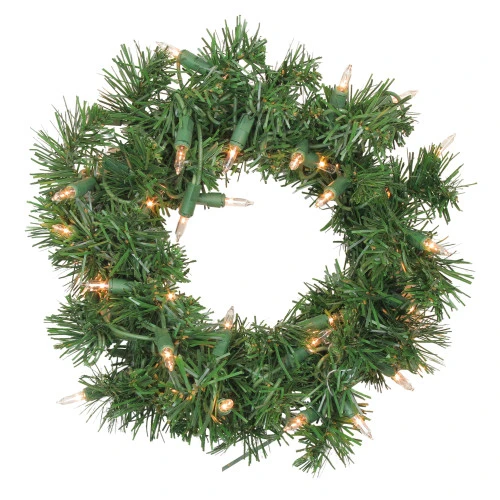 Pre-Lit Deluxe Windsor Pine Artificial Christmas Wreath - 10" - Clear Lights 3 Pre-Lit Deluxe Windsor Pine Artificial Christmas Wreath - 10" - Clear Lights