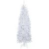 Northlight 6.5’ Pre-Lit Slim Geneva White Spruce Artificial Christmas Tree, Blue Lights