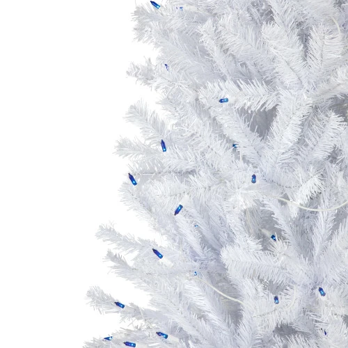Northlight 6.5’ Pre-Lit Slim Geneva White Spruce Artificial Christmas Tree, Blue Lights 5 Northlight 6.5’ Pre-Lit Slim Geneva White Spruce Artificial Christmas Tree, Blue Lights - Image 3