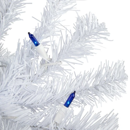 Northlight 6.5’ Pre-Lit Slim Geneva White Spruce Artificial Christmas Tree, Blue Lights 4 Northlight 6.5’ Pre-Lit Slim Geneva White Spruce Artificial Christmas Tree, Blue Lights - Image 2