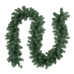9' X 12" Pre-Lit Colorado Blue Spruce Artificial Christmas Garland, Clear Lights