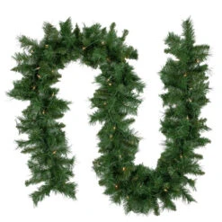 Northlight 9' X 10" Pre-Lit Chatham Pine Artificial Christmas Garland, Clear Lights