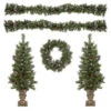 Northlight Pre-Lit Battery Operated Frosted Verona Berry Pine Artificial Christmas Set - 5-Piece - Clear Lights -Christmas Decor Sale northlight z94032 main 39363.1661885754