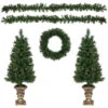 Northlight Pre-Lit Battery Operated Norwich Pine Artificial Christmas Entryway Set - 5-Piece - Clear Lights -Christmas Decor Sale northlight z94033 main 38810.1664898914