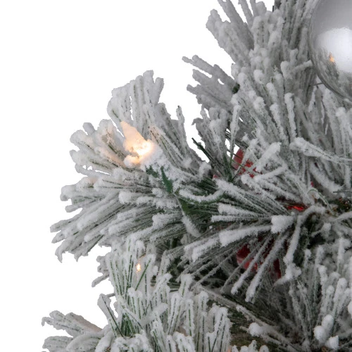 Northlight 4’ Pre-Lit Potted Snowy Bristle Pine Flocked Artificial Christmas Tree, Clear Lights 7 Northlight 4’ Pre-Lit Potted Snowy Bristle Pine Flocked Artificial Christmas Tree, Clear Lights - Image 5