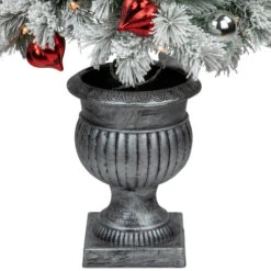 Northlight Pre-Lit Potted Snowy Bristle Pine Artificial Christmas Tree Clear Lights - 5' -Christmas Decor Sale northlight z95346 02 84413.1694793082
