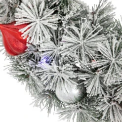 Northlight Pre-Lit Battery Operated Snowy Bristle Pine Christmas Wreath - 24" - Dual Color LED Lights -Christmas Decor Sale northlight z95348 03 52375.1695225154