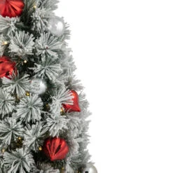 Northlight 3' Pre-Lit Potted Snowy Bristle Pine Artificial Christmas Tree, Warm White LED Lights -Christmas Decor Sale northlight z95351 02 96418.1694793083