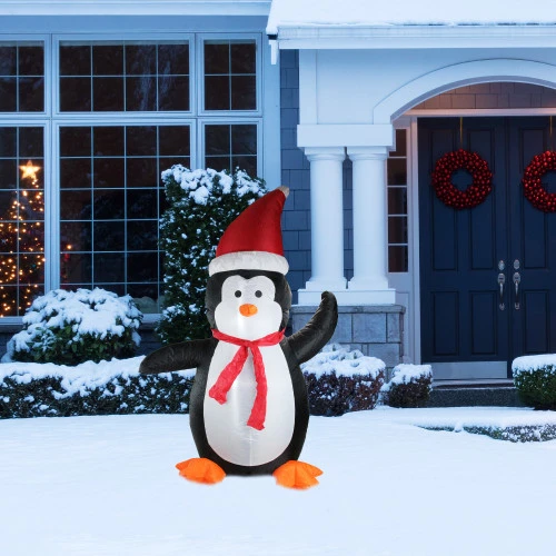 Northlight Inflatable Festive Penguin Outdoor Christmas Decoration - 4' - Cool White Lights 4 Northlight Inflatable Festive Penguin Outdoor Christmas Decoration - 4' - Cool White Lights - Image 2