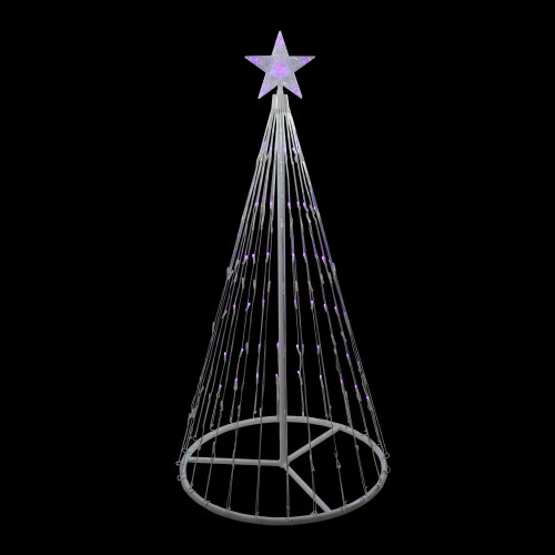 Northlight LED Lighted Show Cone Christmas Tree With Star Outdoor Decoration - 4' - Purple 5 Northlight LED Lighted Show Cone Christmas Tree With Star Outdoor Decoration - 4' - Purple - Image 3