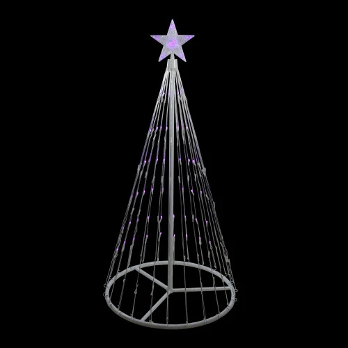 Northlight LED Lighted Show Cone Christmas Tree With Star Outdoor Decoration - 4' - Purple 3 Northlight LED Lighted Show Cone Christmas Tree With Star Outdoor Decoration - 4' - Purple