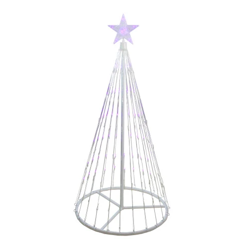 Northlight LED Lighted Show Cone Christmas Tree With Star Outdoor Decoration - 4' - Purple 4 Northlight LED Lighted Show Cone Christmas Tree With Star Outdoor Decoration - 4' - Purple - Image 2
