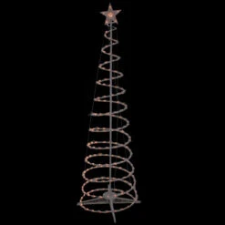 Northlight Spiral Cone Tree Lighted Outdoor Christmas Decoration - 6' - Clear Lights