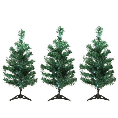 Northlight LED Lighted Christmas Tree Pathway Markers Outdoor Decorations - Set Of 3 3 Northlight LED Lighted Christmas Tree Pathway Markers Outdoor Decorations - Set Of 3