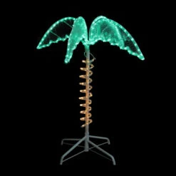 Northlight LED Palm Tree Rope Light Outdoor Decoration - 2.5' - Green And Clear Lights