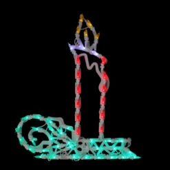 Northlight LED Lighted Candle Christmas Window Silhouette - 17.5" - Multicolor Lights