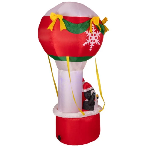 Lighted Inflatable Feliz Navidad Hot Air Balloon Outdoor Christmas Decoration - 7' 6 Lighted Inflatable Feliz Navidad Hot Air Balloon Outdoor Christmas Decoration - 7' - Image 4
