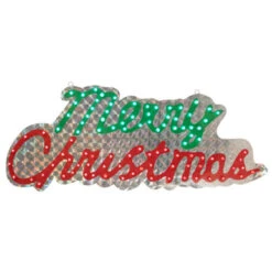 Northlight LED Lighted Holographic Merry Christmas Sign Outdoor Decoration - 42" - Multi Lights