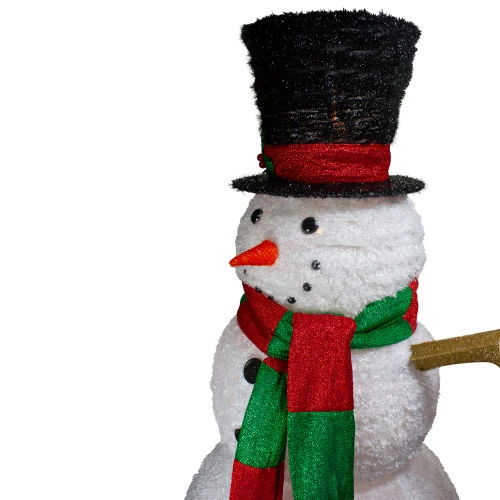 Northlight Lighted Tinsel Snowman Outdoor Christmas Decoration - 60" - Warm White Lights 5 Northlight Lighted Tinsel Snowman Outdoor Christmas Decoration - 60" - Warm White Lights - Image 3