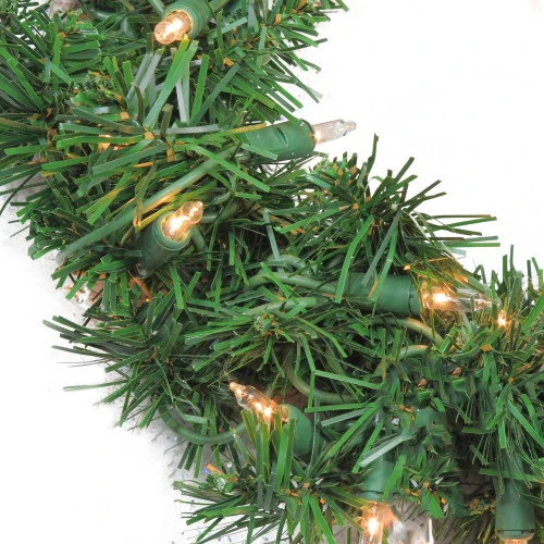 Pre-Lit Deluxe Windsor Pine Artificial Christmas Wreath - 10" - Clear Lights 4 Pre-Lit Deluxe Windsor Pine Artificial Christmas Wreath - 10" - Clear Lights - Image 2