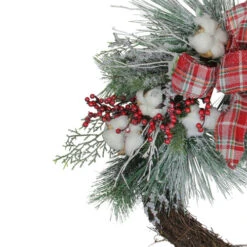Northlight Real Touch™? Iced Mixed Pine And Holly Berry Artificial Christmas Wreath - 24" - Unlit -Christmas Decor Sale northlightkji15968 51917.1636546341
