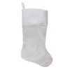 Northlight 22.25" White With Pink Iridescent Glitter Christmas Stocking With Satin Cuff