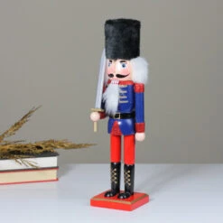 Northlight Christmas Nutcracker Soldier With Faux Fur Hat And Sword - 14" Red And Blue -Christmas Decor Sale nutcrackerfactory 97124red 3 72047.1678445042
