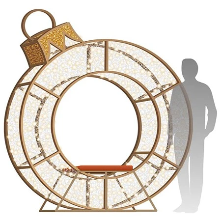 8' LED Ornament Icon - Photo Op Feature Piece With Orange Seat 3 8' LED Ornament Icon - Photo Op Feature Piece With Orange Seat