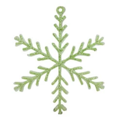 Northlight 10.5" Green Glittered Snowflake Christmas Ornament