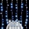 23 Light Pure White Twinkle 5MM Curtain Lights -Christmas Decor Sale p twac pw ne 2 1
