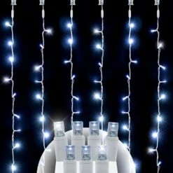 23 Light Pure White Twinkle 5MM Curtain Lights