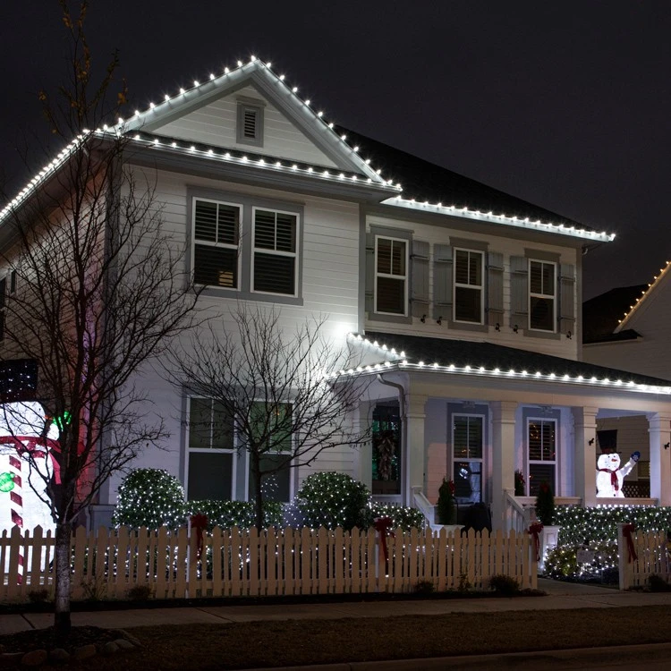 Light Line Kit - SPT-1 C9 100' Green Cord, 12" Spacing, 100 Pure White Bulbs, With 4 Male And Female Slide On Plugs 6 Light Line Kit - SPT-1 C9 100' Green Cord, 12" Spacing, 100 Pure White Bulbs, With 4 Male And Female Slide On Plugs - Image 4