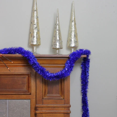 Northlight Commercial Tinsel Foil Christmas Garland - 50' X 2.5" - Lavish Blue - Unlit 5 Northlight Commercial Tinsel Foil Christmas Garland - 50' X 2.5" - Lavish Blue - Unlit - Image 3