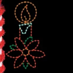 Candle With Poinsettia