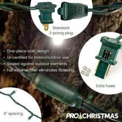 50 Light 2800K Standard Warm White 5 Mm Wide Angle Conical LED Christmas Lights - Balled -Christmas Decor Sale pro christmas wac 506 17