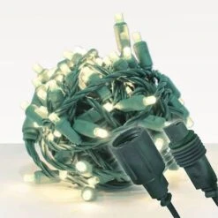 Wide Angle Conical - 4" Spacing, 70 Bulb, Grn Cord, UL Coaxial RY Plug - Full Wave - Warm White - Balled