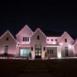 Light Line Kit - SPT-1 C9 100' White Cord, 12" Spacing, 50 Pure White And 50 Red Bulbs, With Male And 4 Female Slide On Plugs -Christmas Decor Sale pw and r house 1