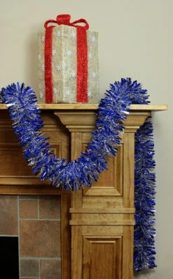 Northlight 12' X 3" Shiny Blue And Snowblush Wide Cut Tinsel Christmas Garland - Unlit -Christmas Decor Sale qriszxpga88xtd46xjrymwyhkaynjopm 22253.1664379971