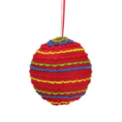 Northlight 4.25" Bohemian Multicolor Knitted Christmas Ball Ornament -Christmas Decor Sale raz 3821623 02 87685.1599267577