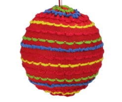 Northlight 4.25" Bohemian Multicolor Knitted Christmas Ball Ornament -Christmas Decor Sale raz 3821623 03 94587.1599267578