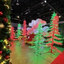 Christmas Designers 11' Ice Sculpture Christmas Tree - Green 12 Christmas Designers 11' Ice Sculpture Christmas Tree - Green -Christmas Decor Sale red green ice trees2