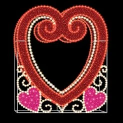 Valentine Photo Frame With Scroll Accents - 2D Glitter Mesh