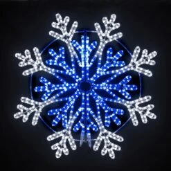 48" Frost Snowflake - Pure White And Blue