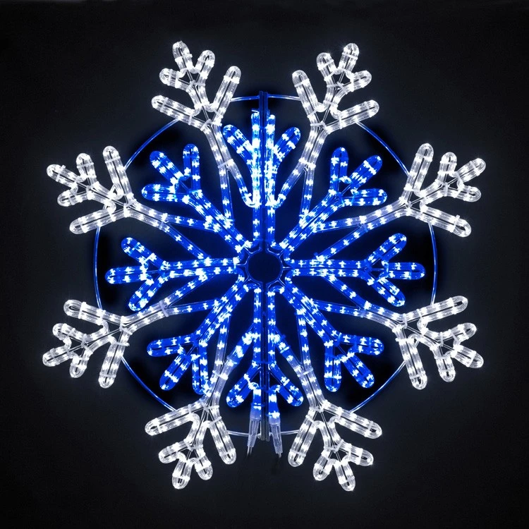 48" Frost Snowflake - Pure White And Blue 3 48" Frost Snowflake - Pure White And Blue
