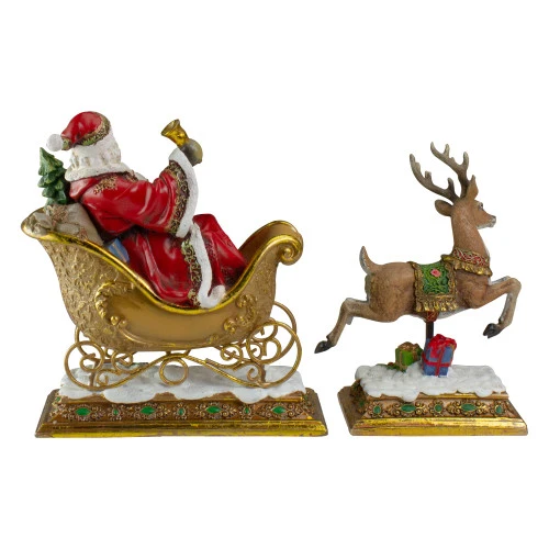 Northlight Set Of 2 Brown And Red Santa Claus With Reindeer Christmas Stocking Holders 9.5" 6 Northlight Set Of 2 Brown And Red Santa Claus With Reindeer Christmas Stocking Holders 9.5" - Image 4
