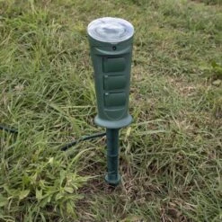 3 Outlet Photocell Ground Stake - Green -Christmas Decor Sale s sp016 e