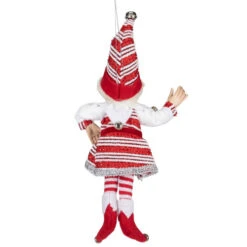 13" Red And White Peppermint Striped Elf With Jingle Bells -Christmas Decor Sale select xn4402013 rw 4 46871.1588414229