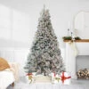 6.5' Pre-Lit Flocked Pine Medium Artificial Christmas Tree - Clear Lights