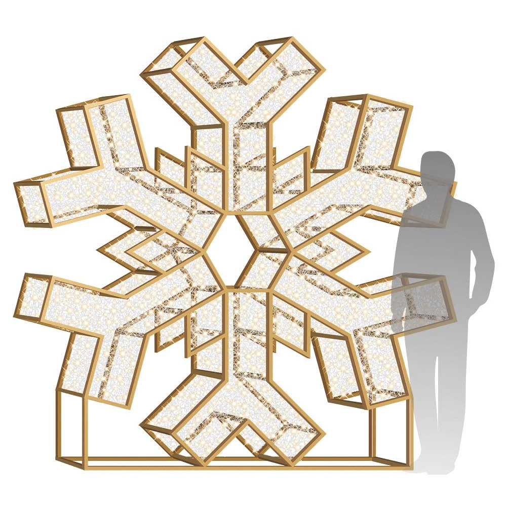 8' LED Snowflake Icon - Warm White 3 8' LED Snowflake Icon - Warm White