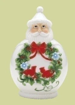 7.5" White And Green Scandinavian Santa Claus Christmas Figurine